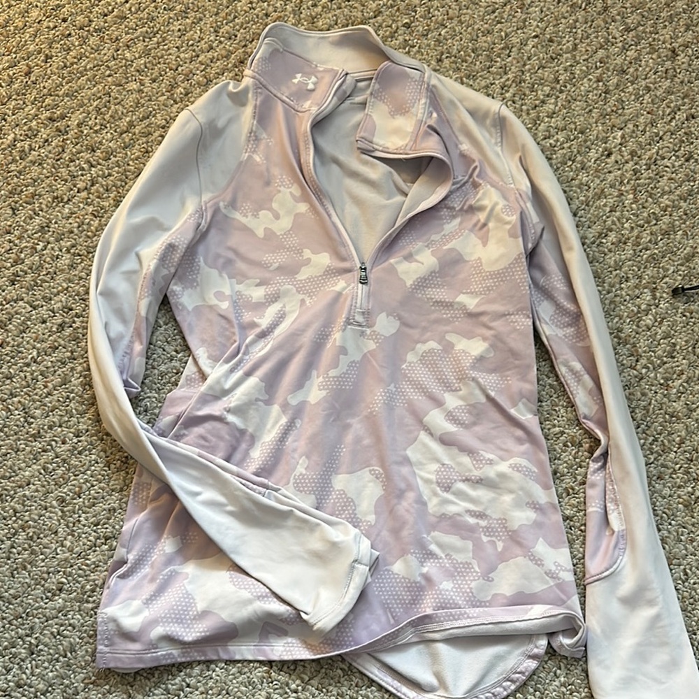 Under Armour Pink Camo Quarter-Zip Pullover